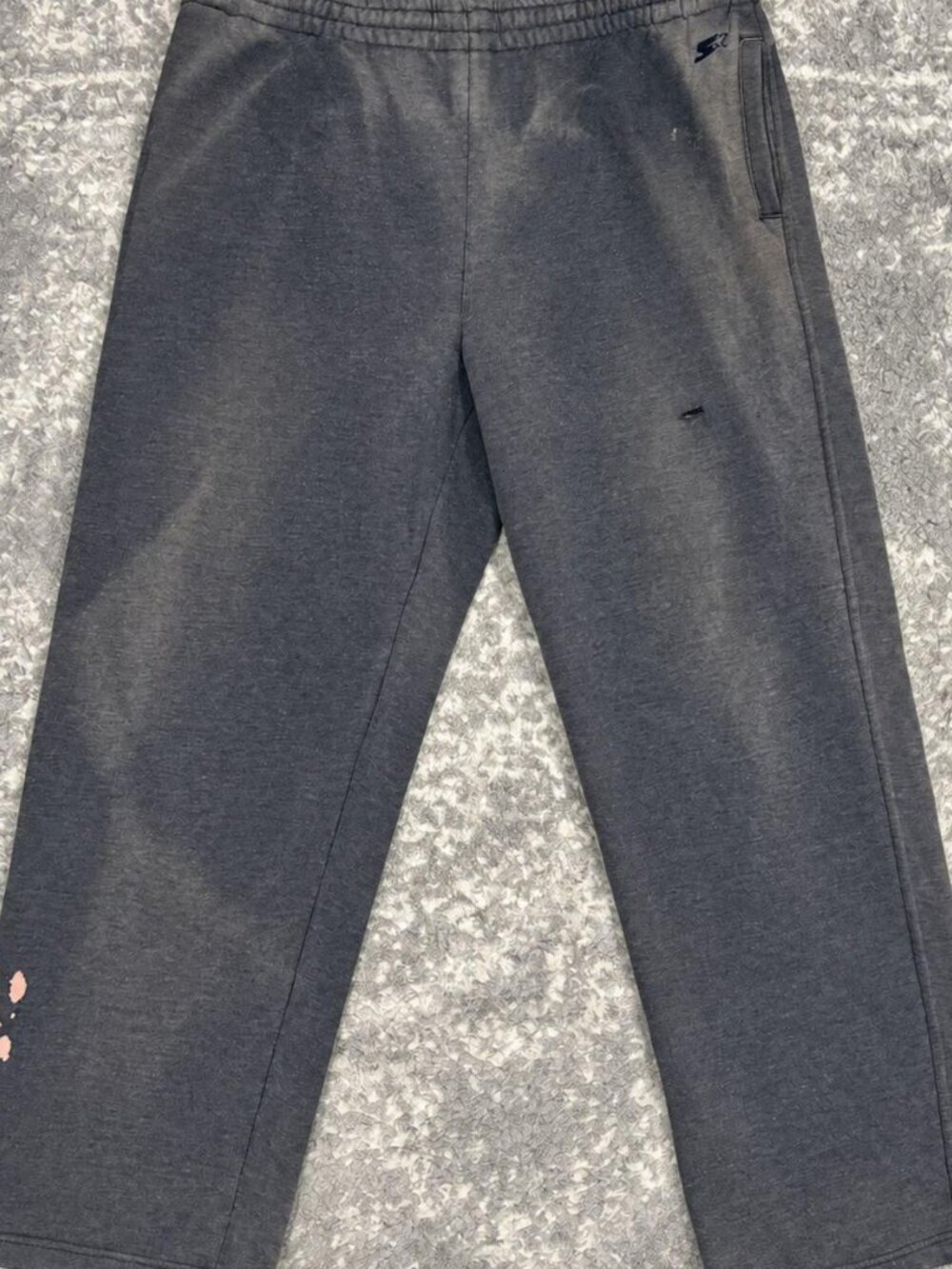 Starter Gray Distressed Sweatpants Straight Leg Joggers